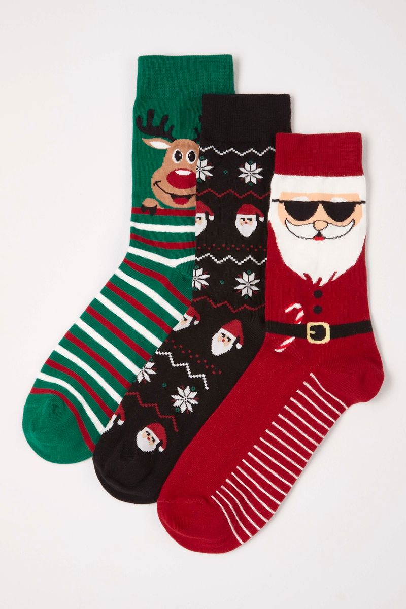 3 Pack Santa Novelty socks