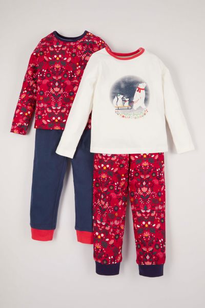 2 Pack Bear Folk Print pyjamas