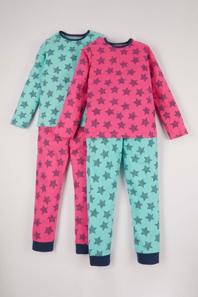2 Pack Bright Star Print pyjamas