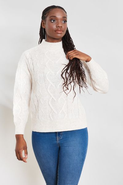 Natural Heart Cable Knit jumper