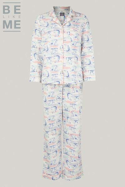 Be Like Me Polar Bear Traditional Brushed Ladies pyjamas