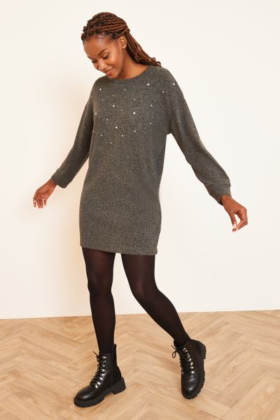 Embellished Cosy Knitted dress
