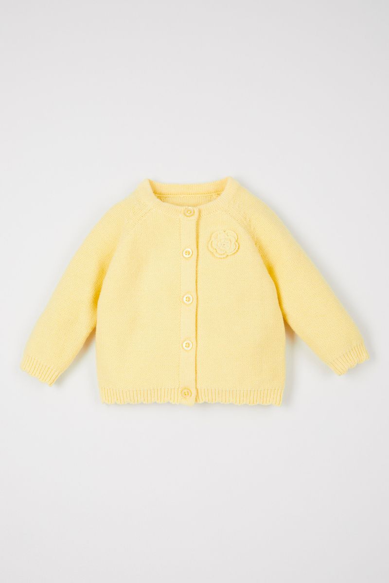 Lemon Floral Knitted Cardigan