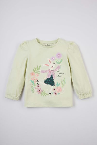 Bunny Floral Embroidered T-Shirt