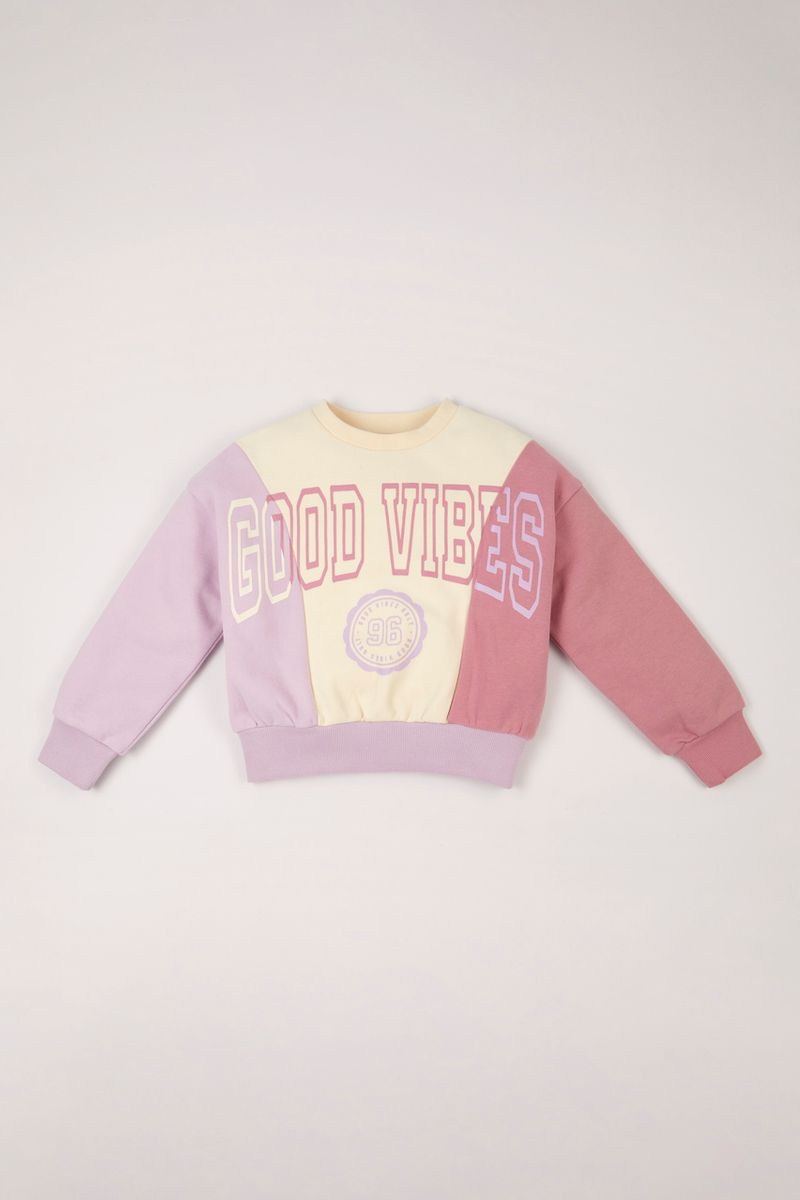 Pastel Colour Block Slogan Sweatshirt