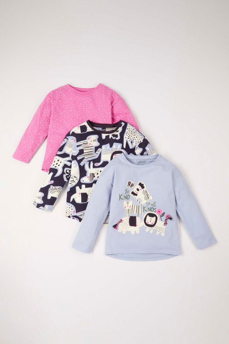 3 Pack Long Sleeve Animal T-shirts