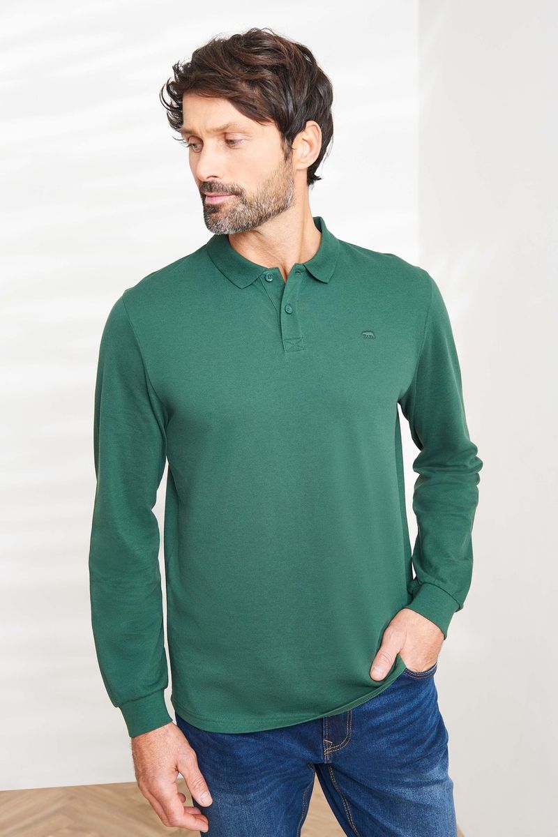 Dark Green Long Sleeve Polo shirt