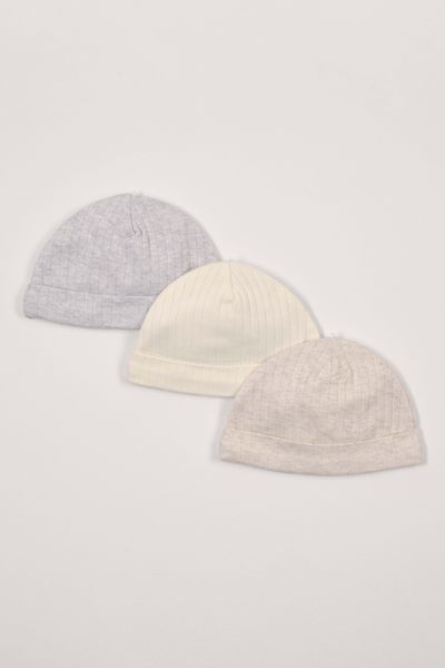 3 Pack Neutral Rib Jersey Hats