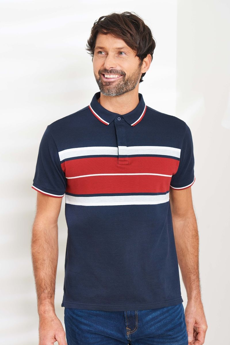 Burgundy Chest Stripe Polo shirt