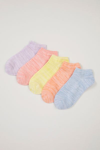 5 Pack Marl Textured Trainer Liner socks