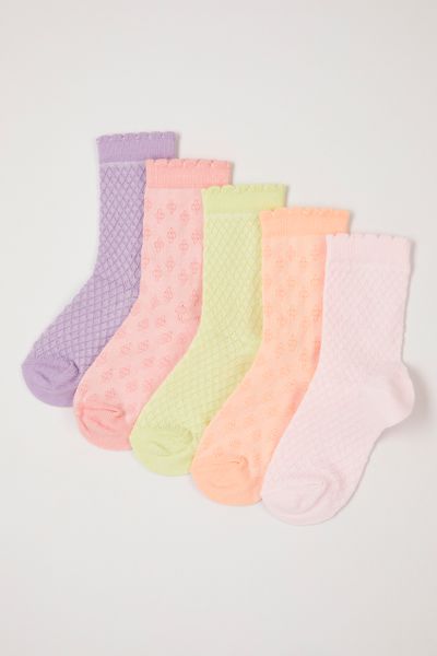 5 Pack Neon Pastel Textured socks