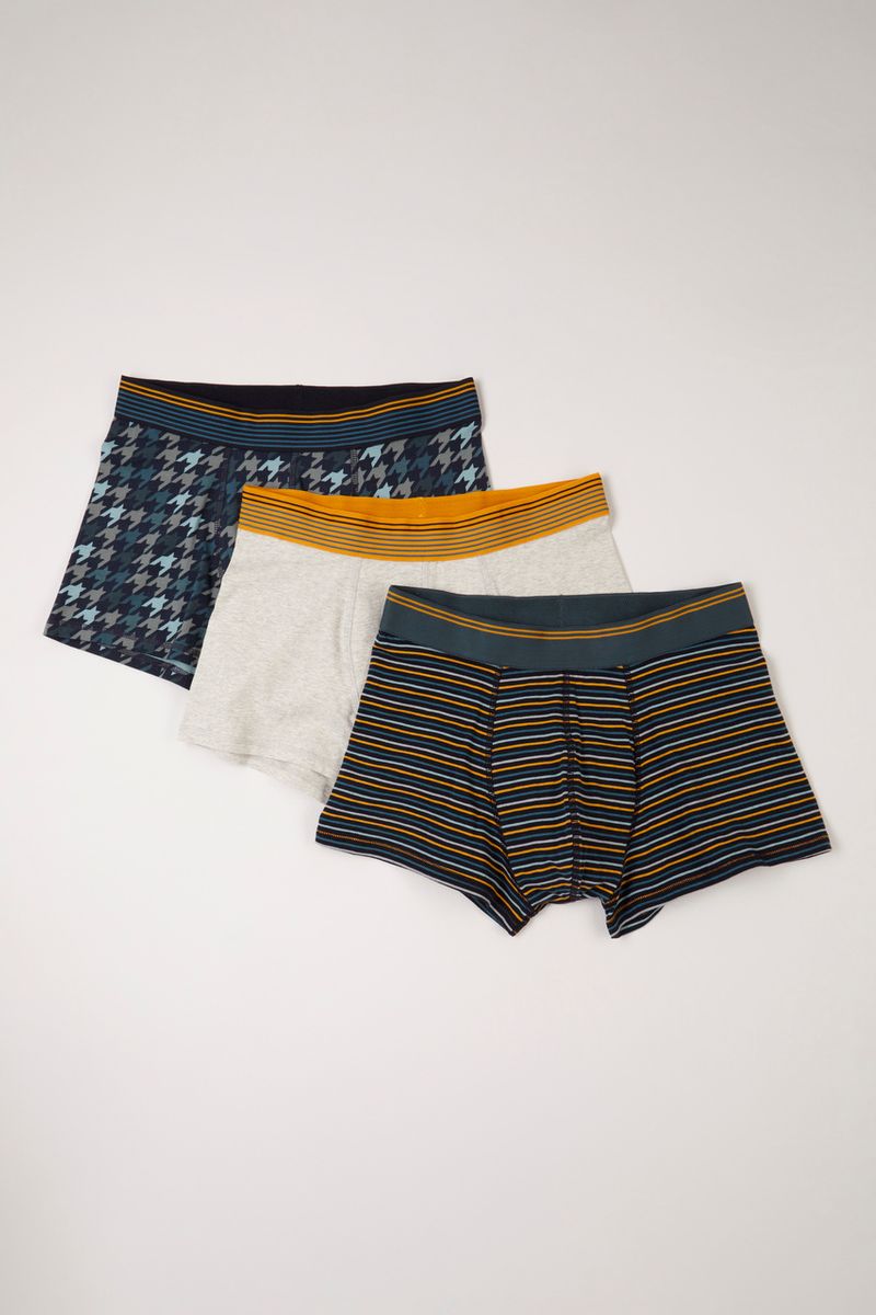 3 Pack Hounds Tooth Hipster Trunks