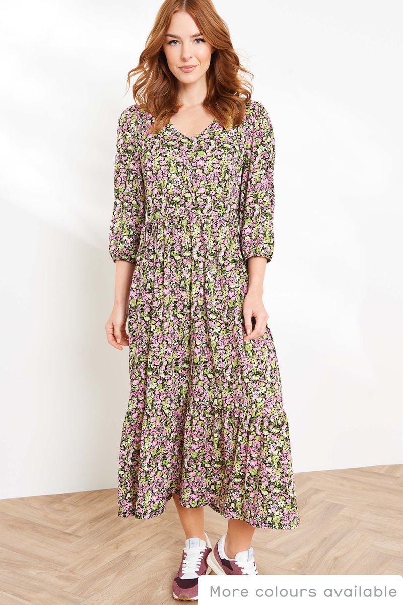 Ditsy Flower Print Jersey dress