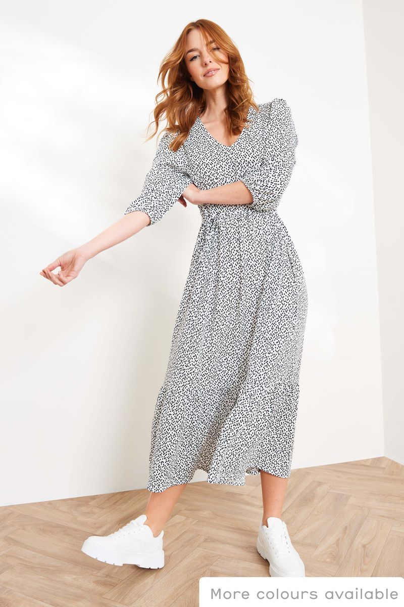 Black Spot Print Jersey dress