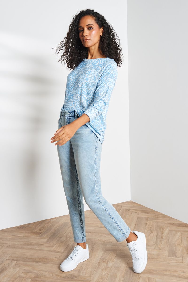 Blue Animal Print Cosy top