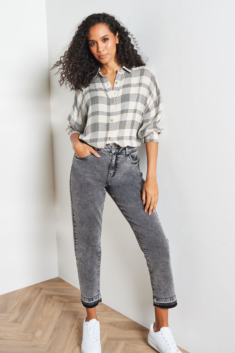 Mono Crinkle Check shirt