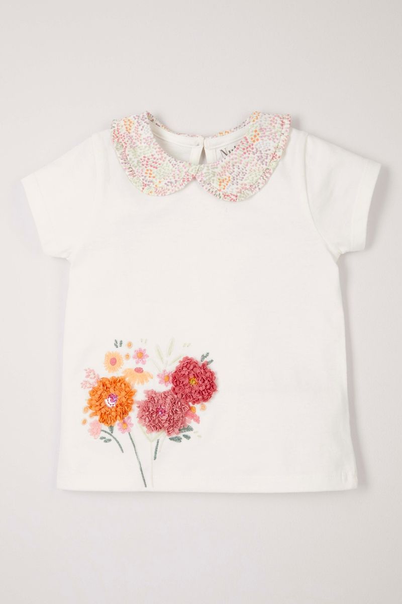 Floral Collar T-shirt