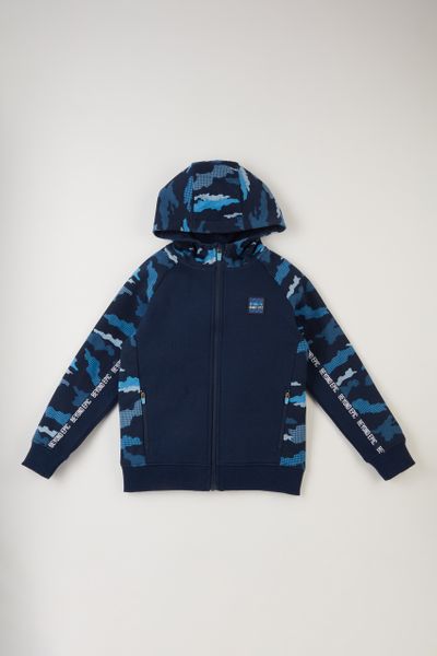 Camo Print Slogan Hoodie
