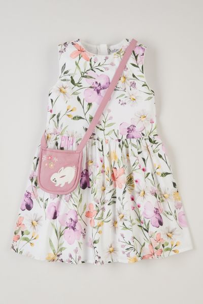 Floral Print Dress & Bag Set