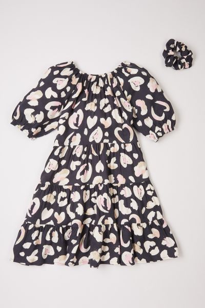 Leopard Print Dress & Scrunchie