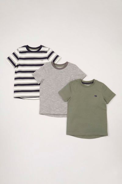3 Pack Khaki Stripe T-shirts