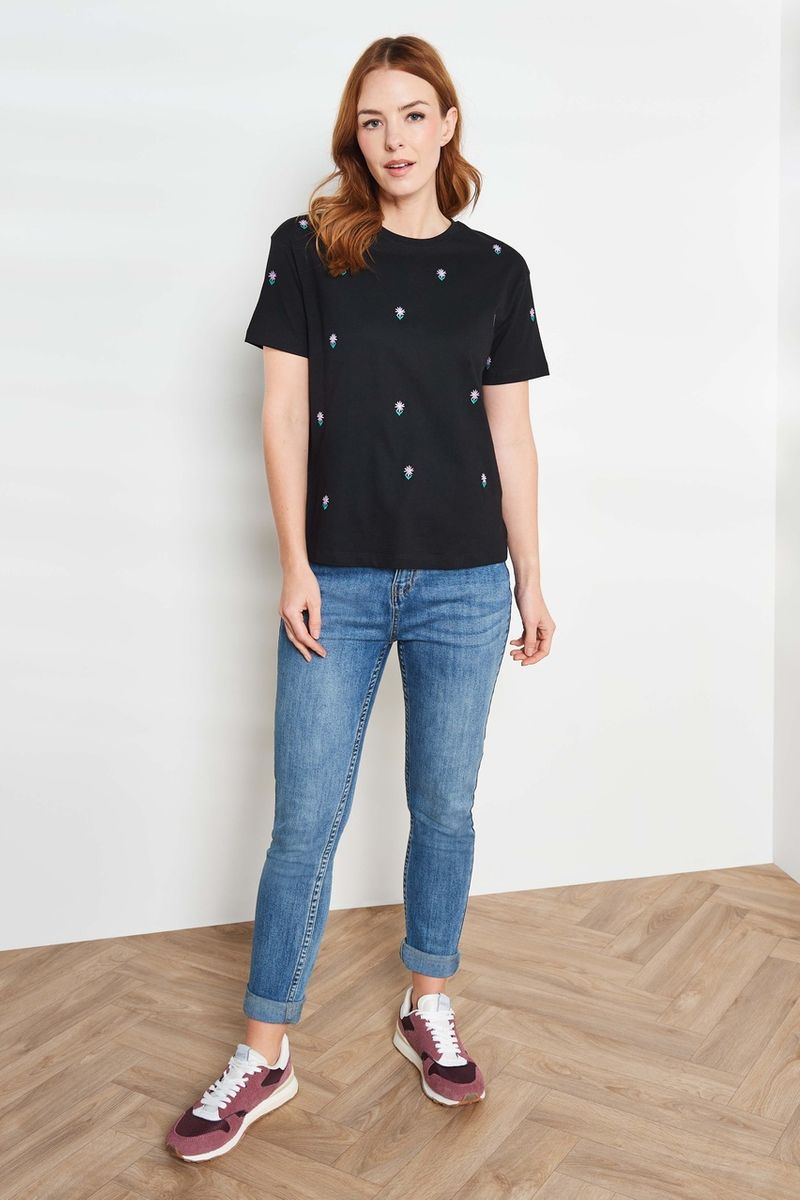 Flower Embroidered T-shirt