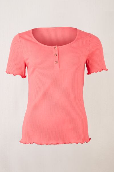 Pink Ribbed T-Shirt